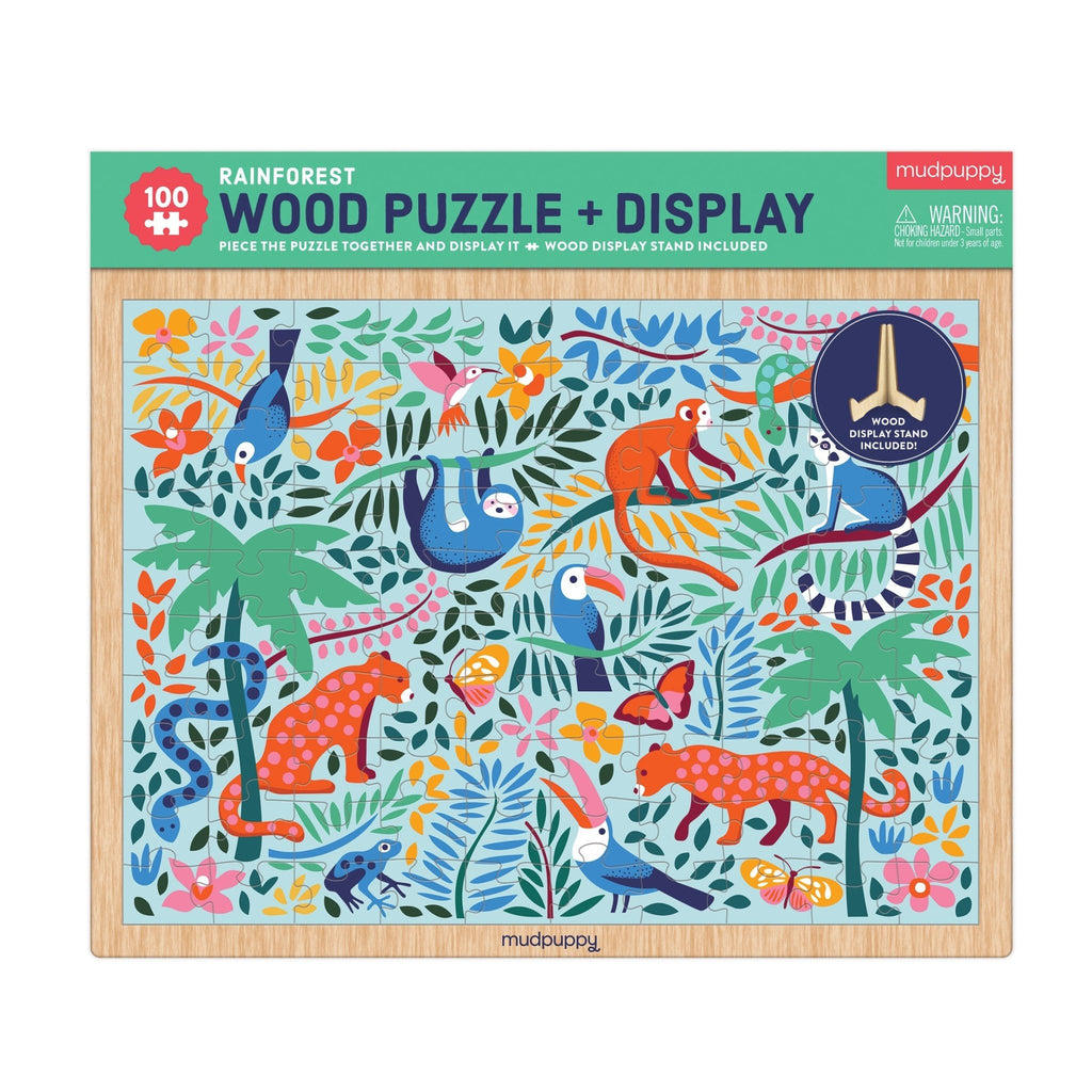 Forest School 25 Piece Floor Puzzle with Shaped Pieces - Mudpuppy