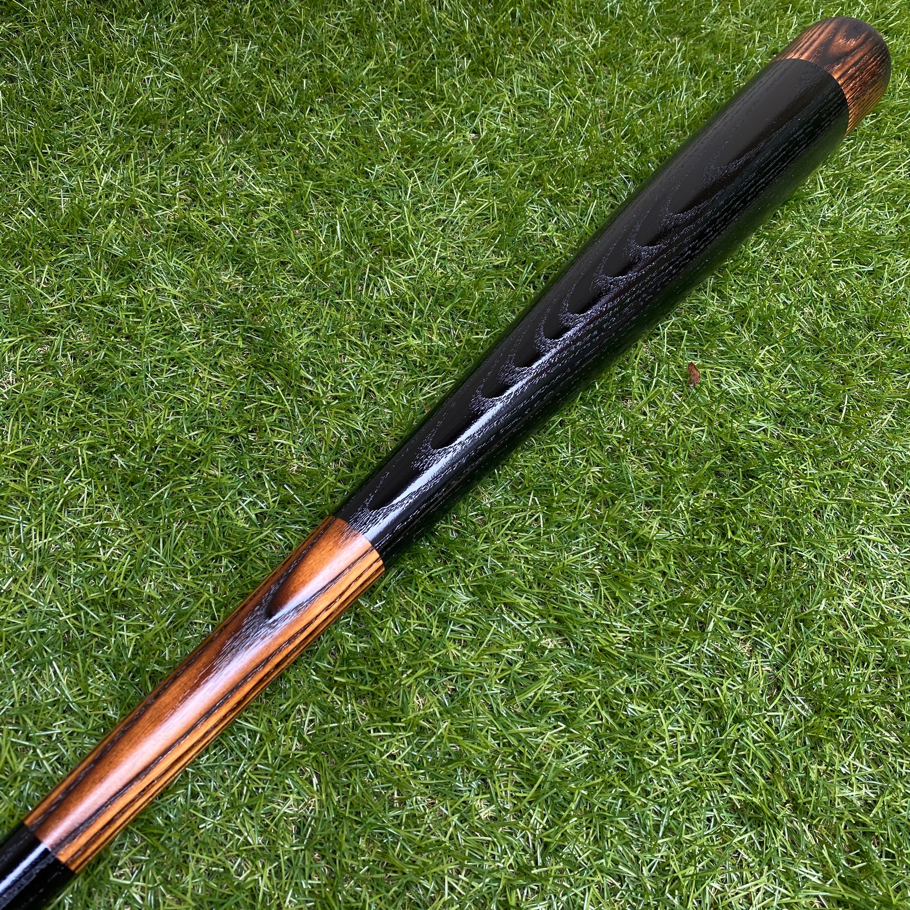 SIMPLE Black flame charred Mitchell bat (no stripes)