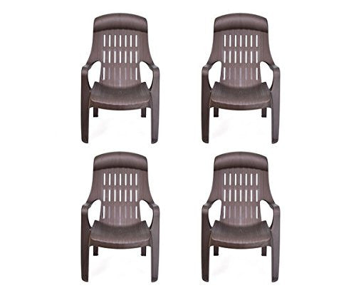 Nilkamal Weekender Relax Chair (Brown) - Set of 4 pcs – HOMEGENIC