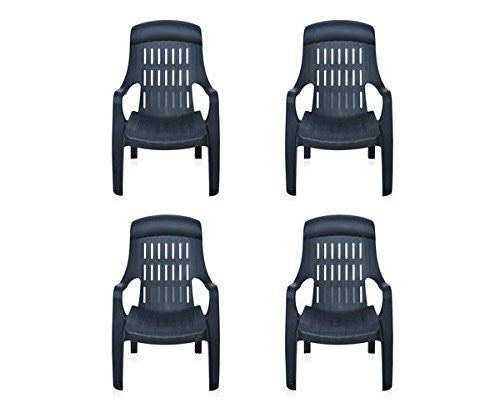 Nilkamal Weekender Relax Chair (Black) - Set of 4 pcs