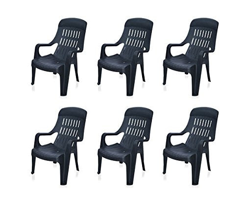 Nilkamal Weekender Relax Chair Black Set Of 6 Pcs
