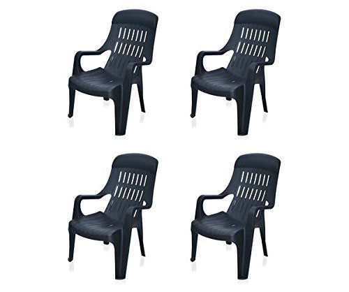 Nilkamal Weekender Relax Chair Black Set Of 4 Pcs