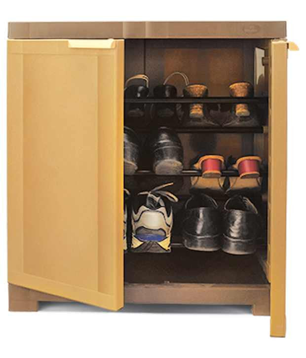 nilkamal freedom shoe cabinet( sandy brown) - small – homegenic