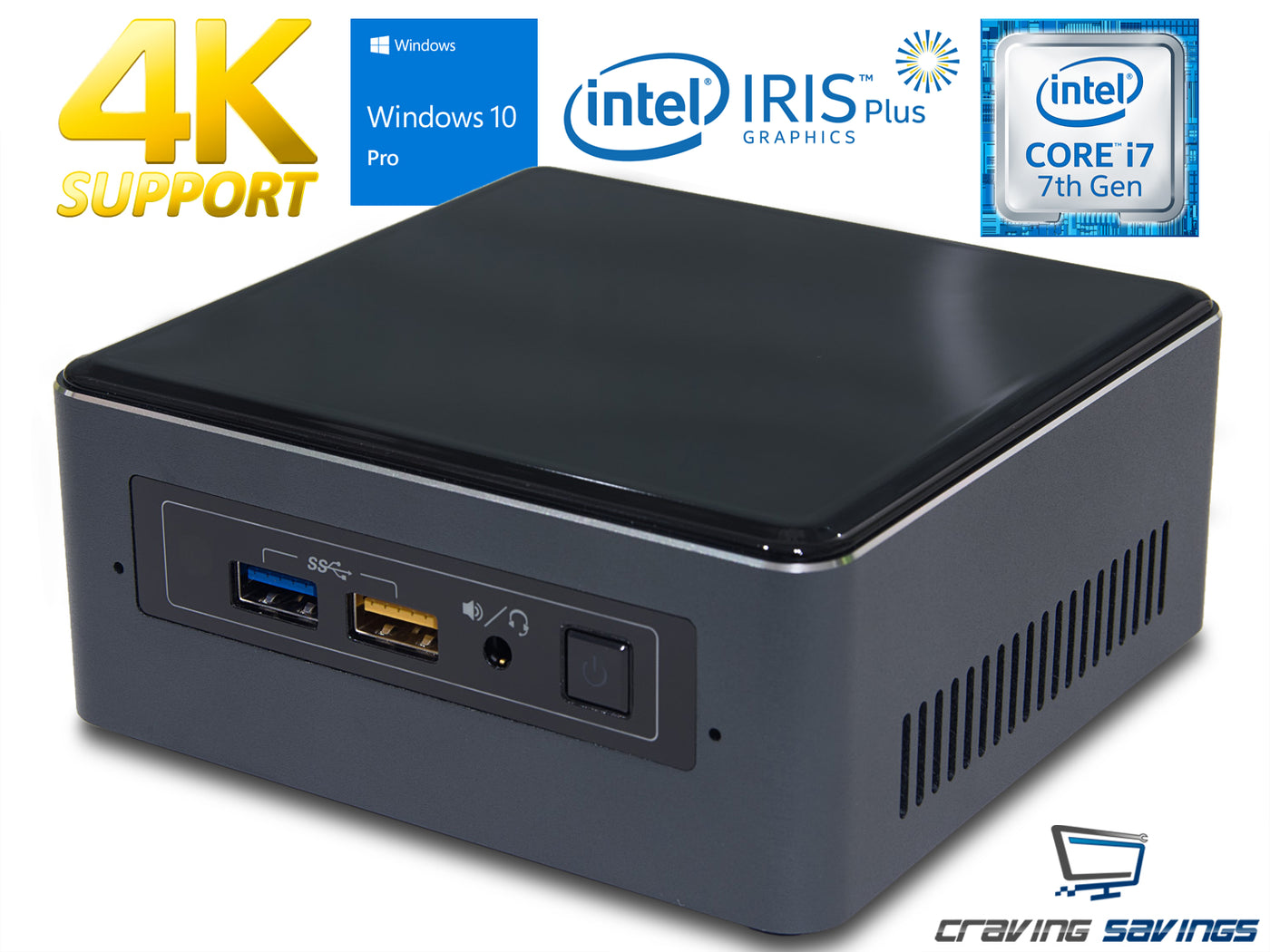 NUC7i7BNH Mini PC, i7-7567U 3.5GHz, 8GB RAM, 128GB SSD, Win10Pro