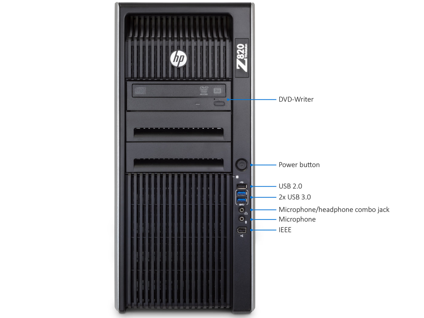 HP Z820 Business Workstation, 2x Xeon E5-2650 v2, 64GB RAM 2TB SSD+12TB  HDD, 3x Quadro K2000, W10P