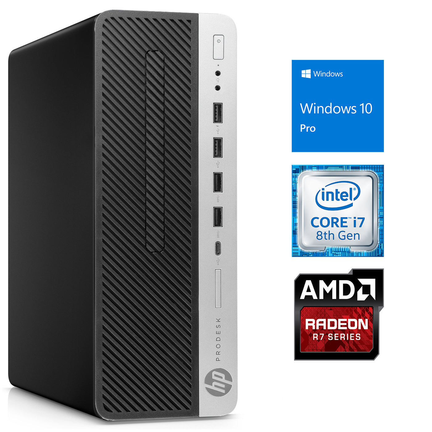 HP 800 G4, i7-8700, 16GB RAM, 512GB SSD +1TB HDD, Radeon R7 430, Windows 10  Pro