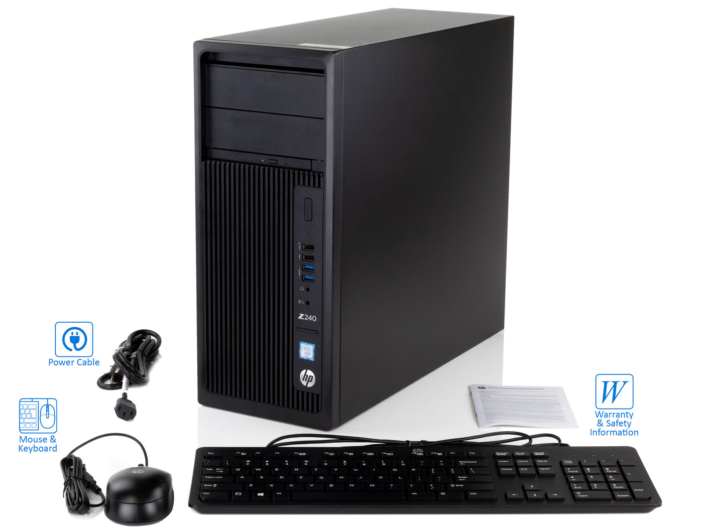 HP Workstation Z240 Tower Desktop, Xeon E3-1230 v5, 16GB RAM, 512GB SSD,  Quadro P2000, Win10Pro