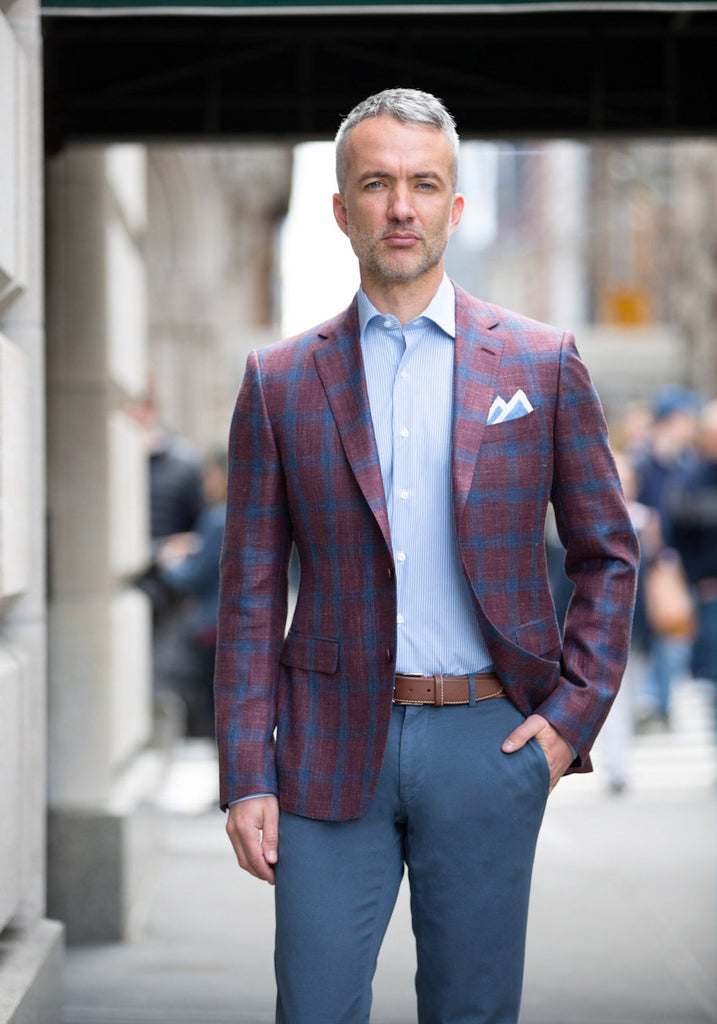 blue windowpane blazer