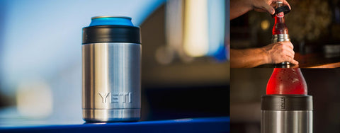 YETI Rambler Colster Stainless Steel White Bottle/Can Holder at