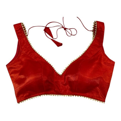 Sleeveless blouse in Silk - Red