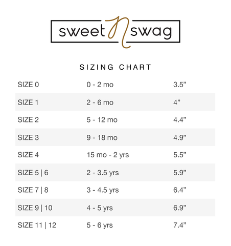 sweetnswag moccasin sizing chart