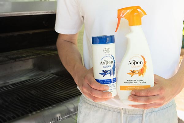 AspenClean kitchen cleaner and SuperScrub scouring powder 