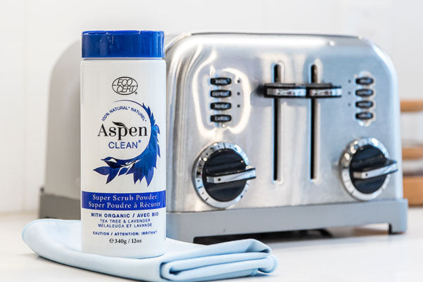 AspenClean Natural SuperScrub Scouring Powder with oven