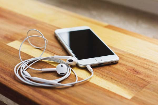 mobile phone on the table