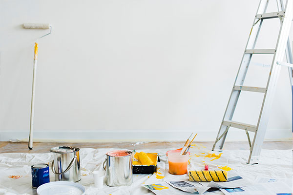 Wall paint boxes with white wall