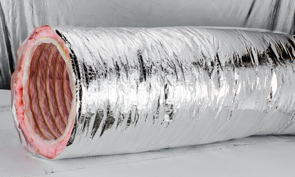 18 inch Aluminum Hose Flexible Insulated R-4.2 Air Duct Pipe for Rigid HVAC Flex Ductwork Insulation - 25' Feet Long