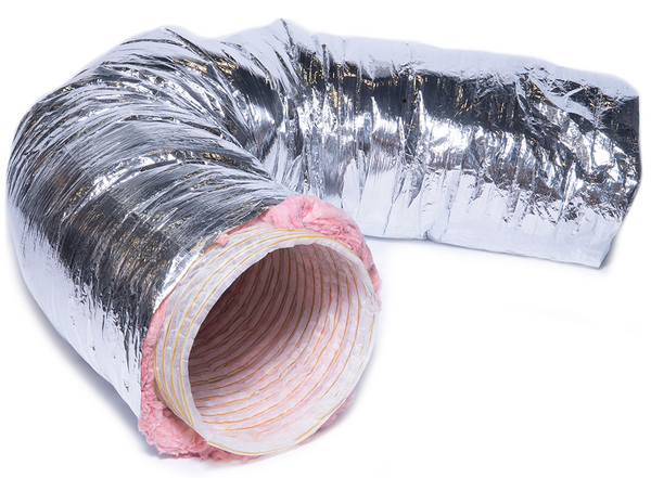 18 inch Aluminum Hose Flexible Insulated R-4.2 Air Duct Pipe for Rigid HVAC Flex Ductwork Insulation - 25' Feet Long