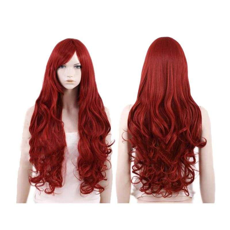 X Men Jean Grey Cosplay Wig Wine Red Long Curly Hair