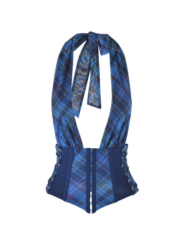 CELESTINA CORSET - BLUE : PLAID