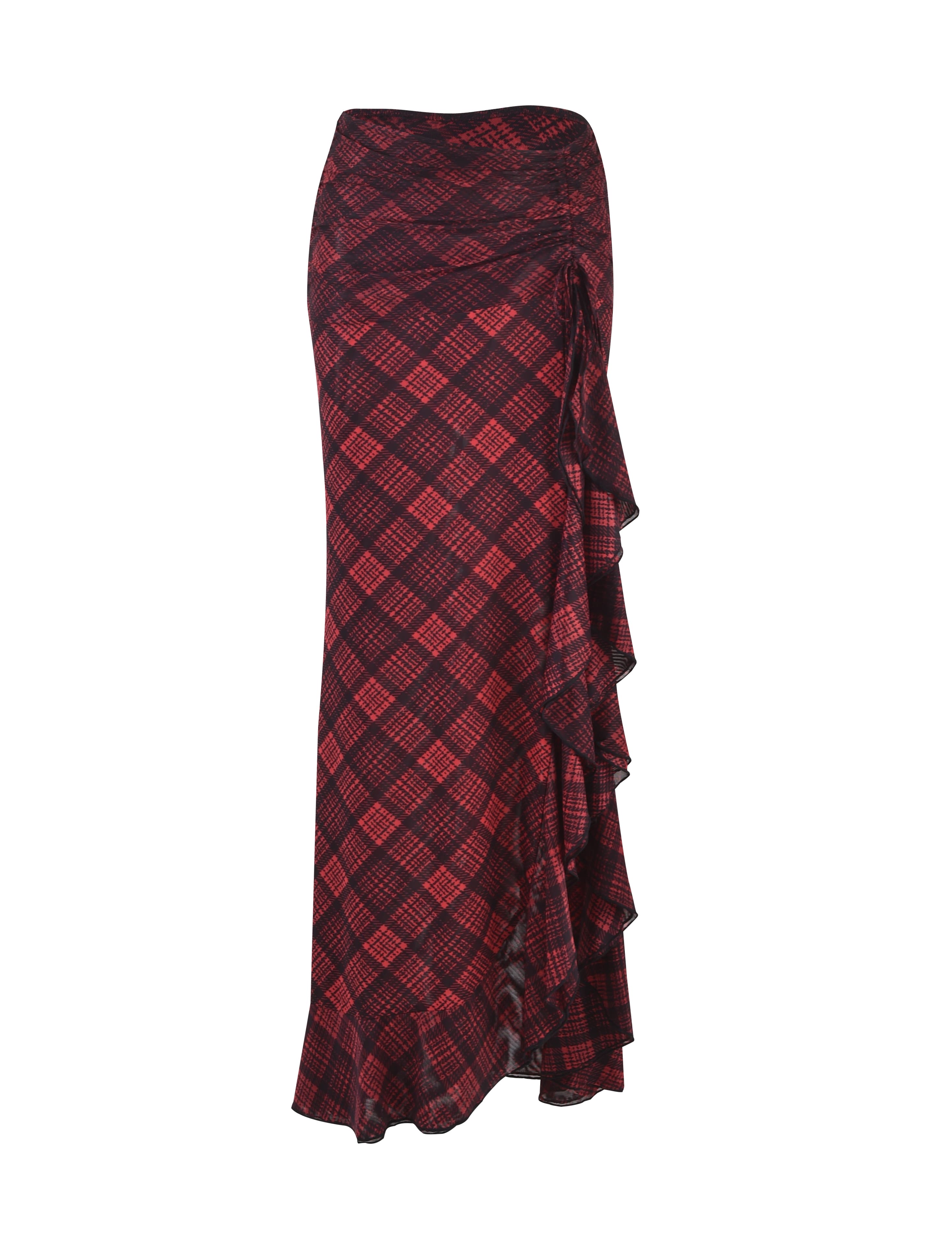 EMILLIA SKIRT - RED : RED PLAID