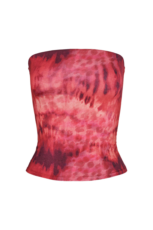 RHIANNON TOP - RED : TATTOO : RIPPLE