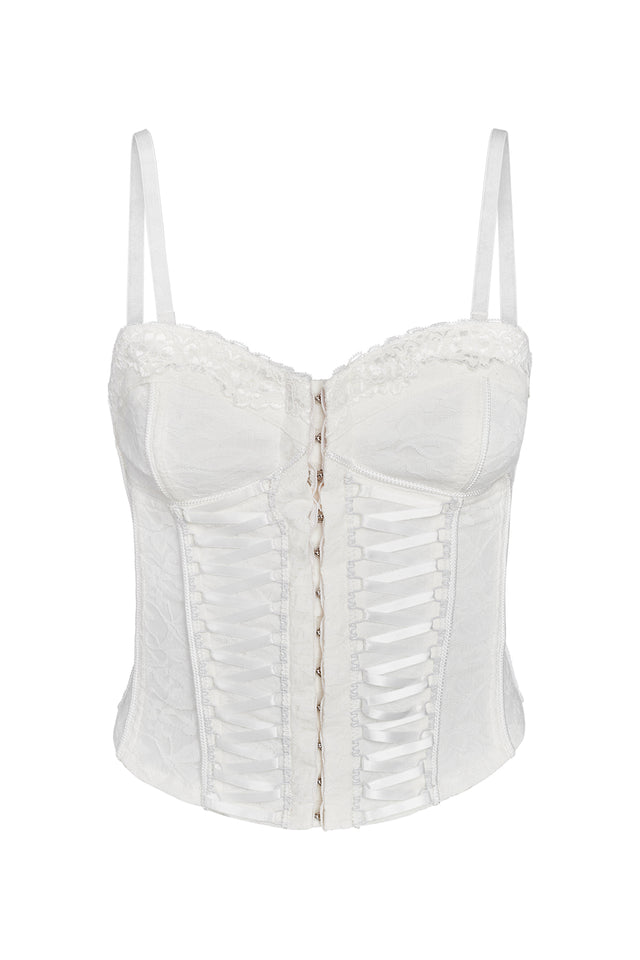 NOVAH BUSTIER - WHITE : LACE