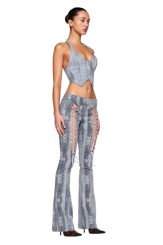 MAYBEL PANT - BLUE : PINSTRIPE DENIM