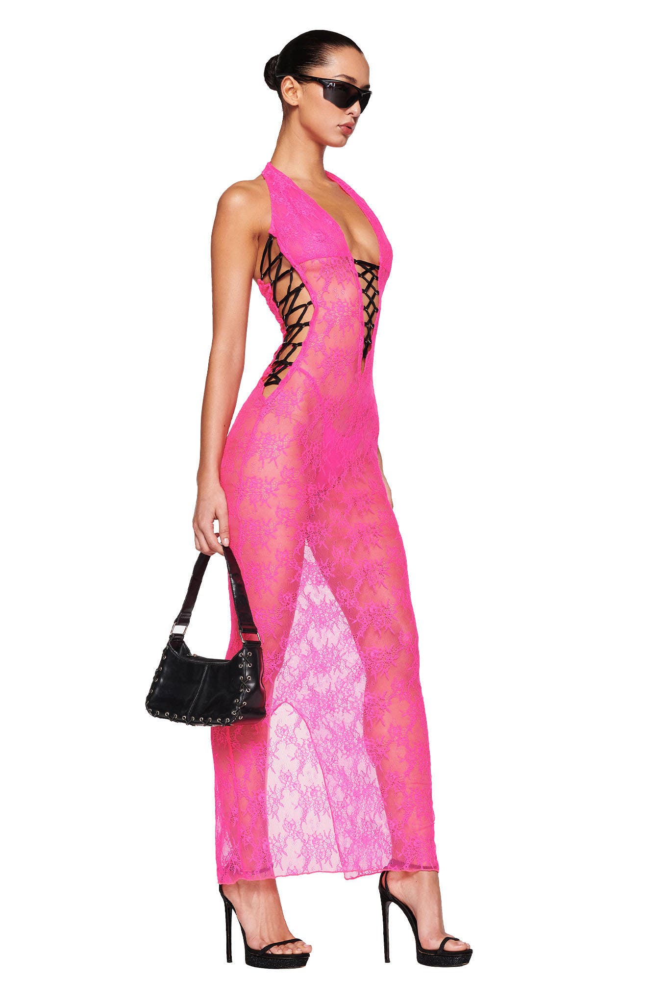 WESTA DRESS - PINK : LACE