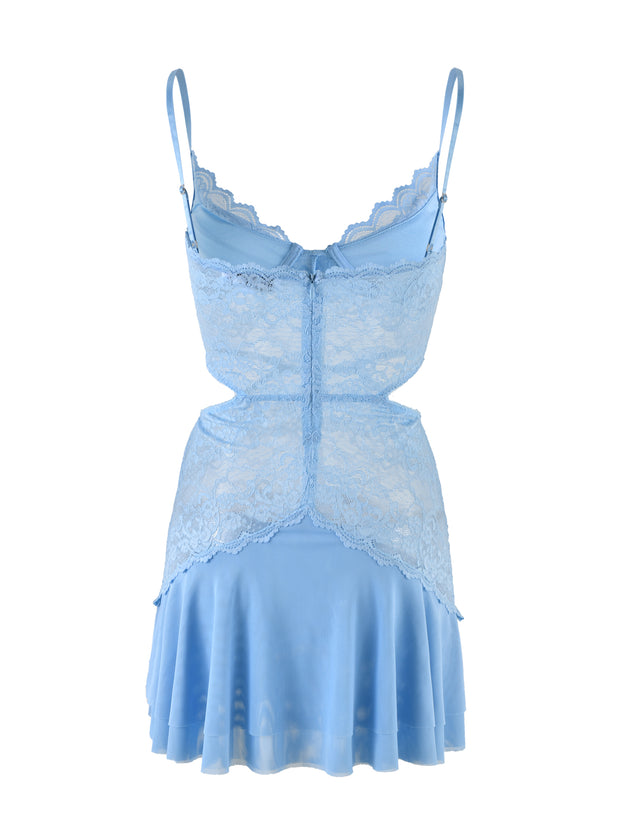 PEYNA DRESS - BLUE : LACE