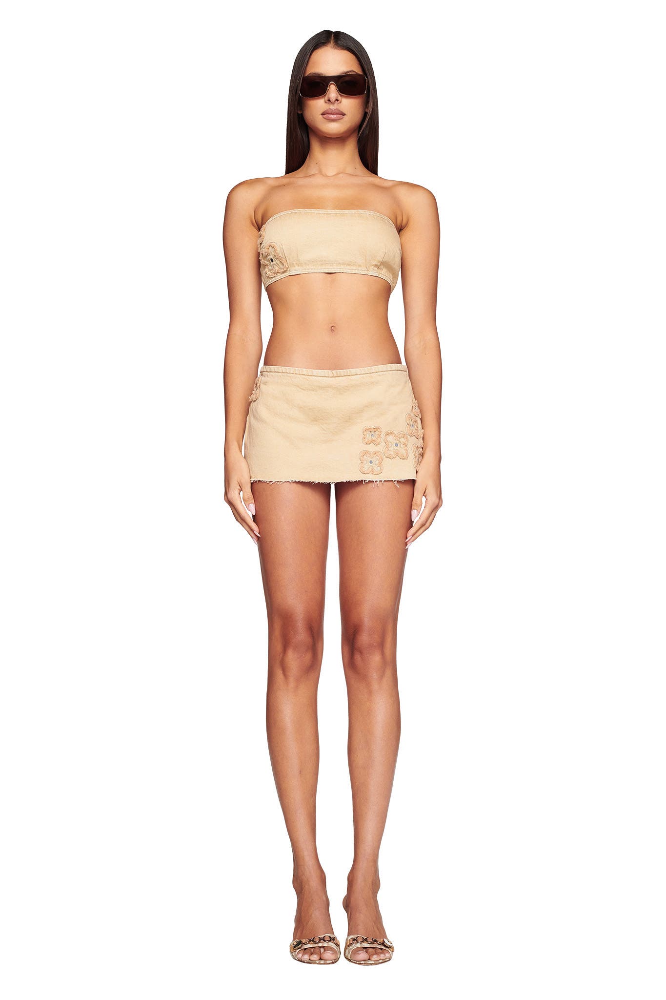 FAUNA MINI SKORT - BEIGE : TAN DENIM