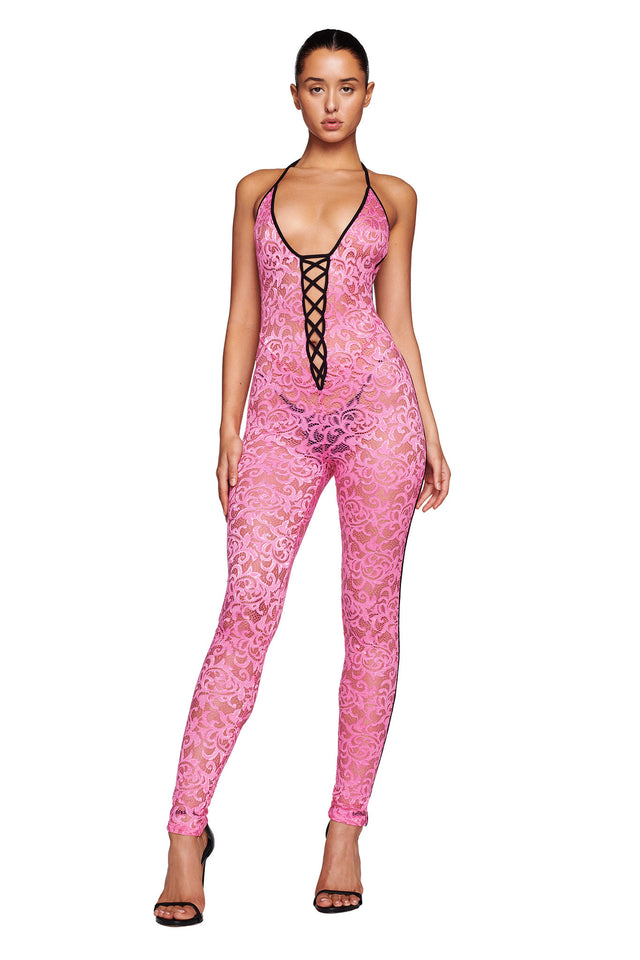 SABLE CATSUIT - PINK : HOT PINK