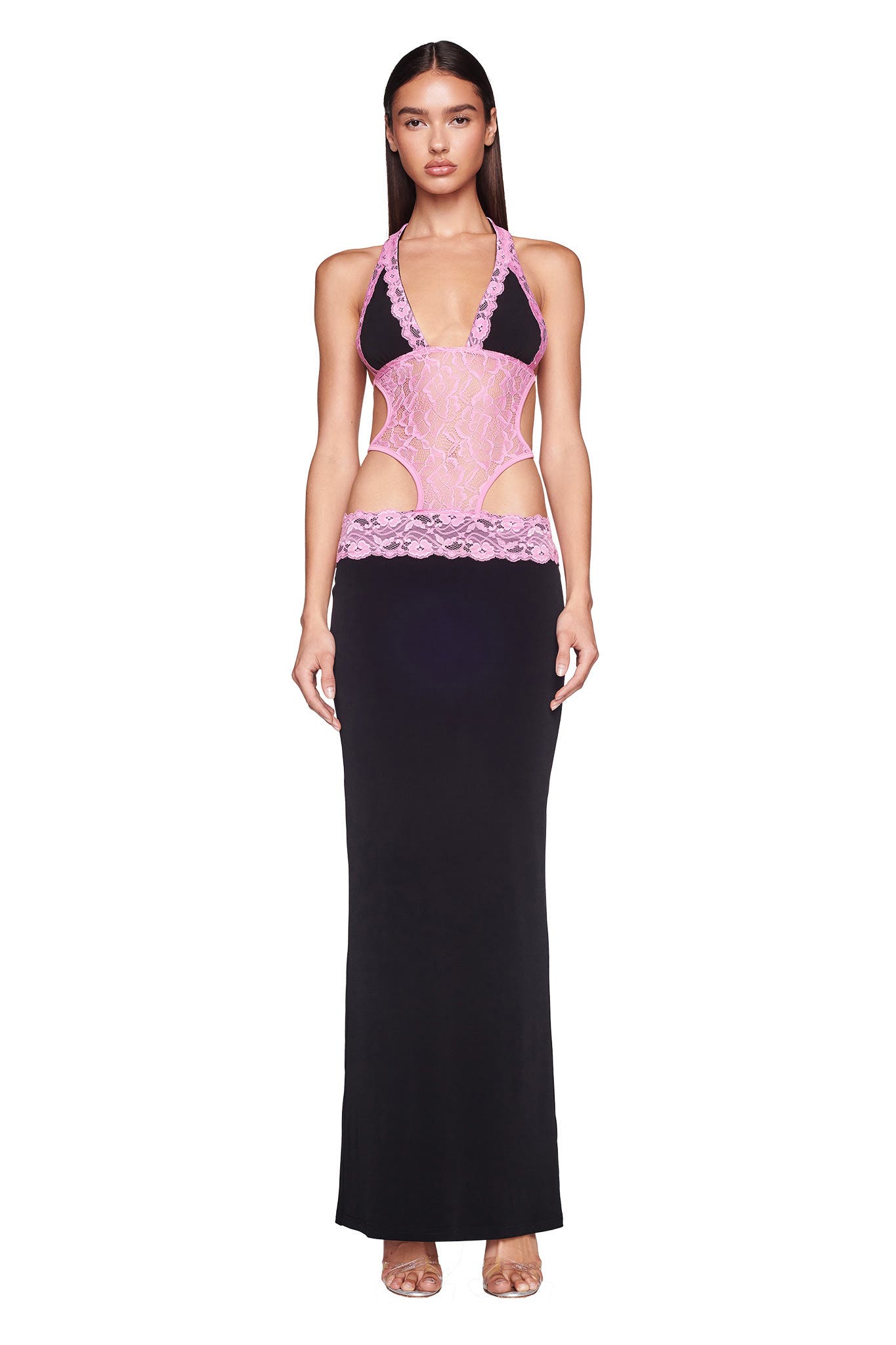 MAVEN MAXI DRESS - BLACK/PINK