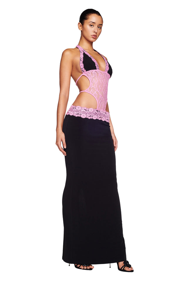 MAVEN MAXI DRESS - BLACK/PINK