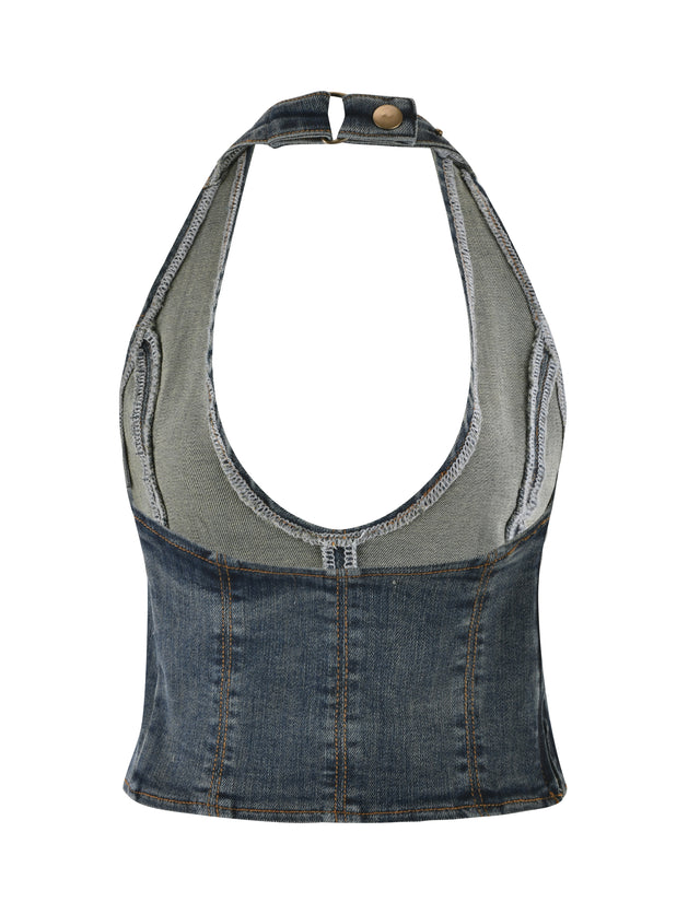 SAFFIYAH TOP - BLUE : DENIM BLUE