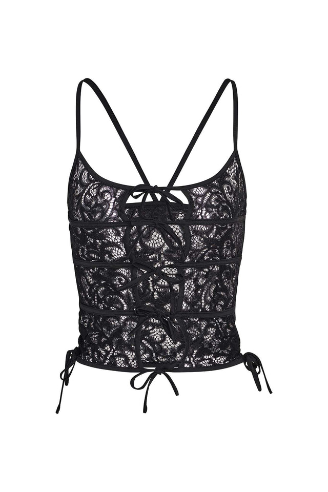 LYSANDRA TOP - BLACK : LACE