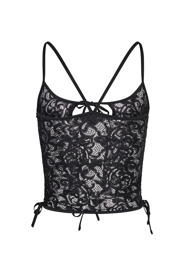 LYSANDRA TOP - BLACK : LACE