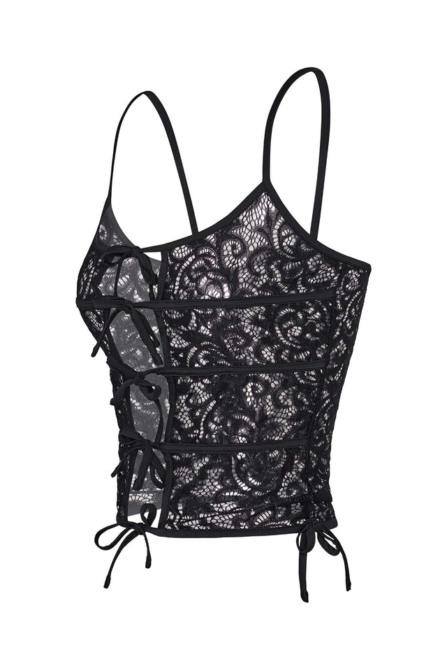 LYSANDRA TOP - BLACK : LACE