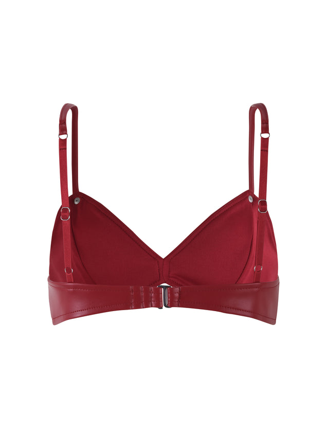 CARLINA PU TOP - RED : BURGUNDY