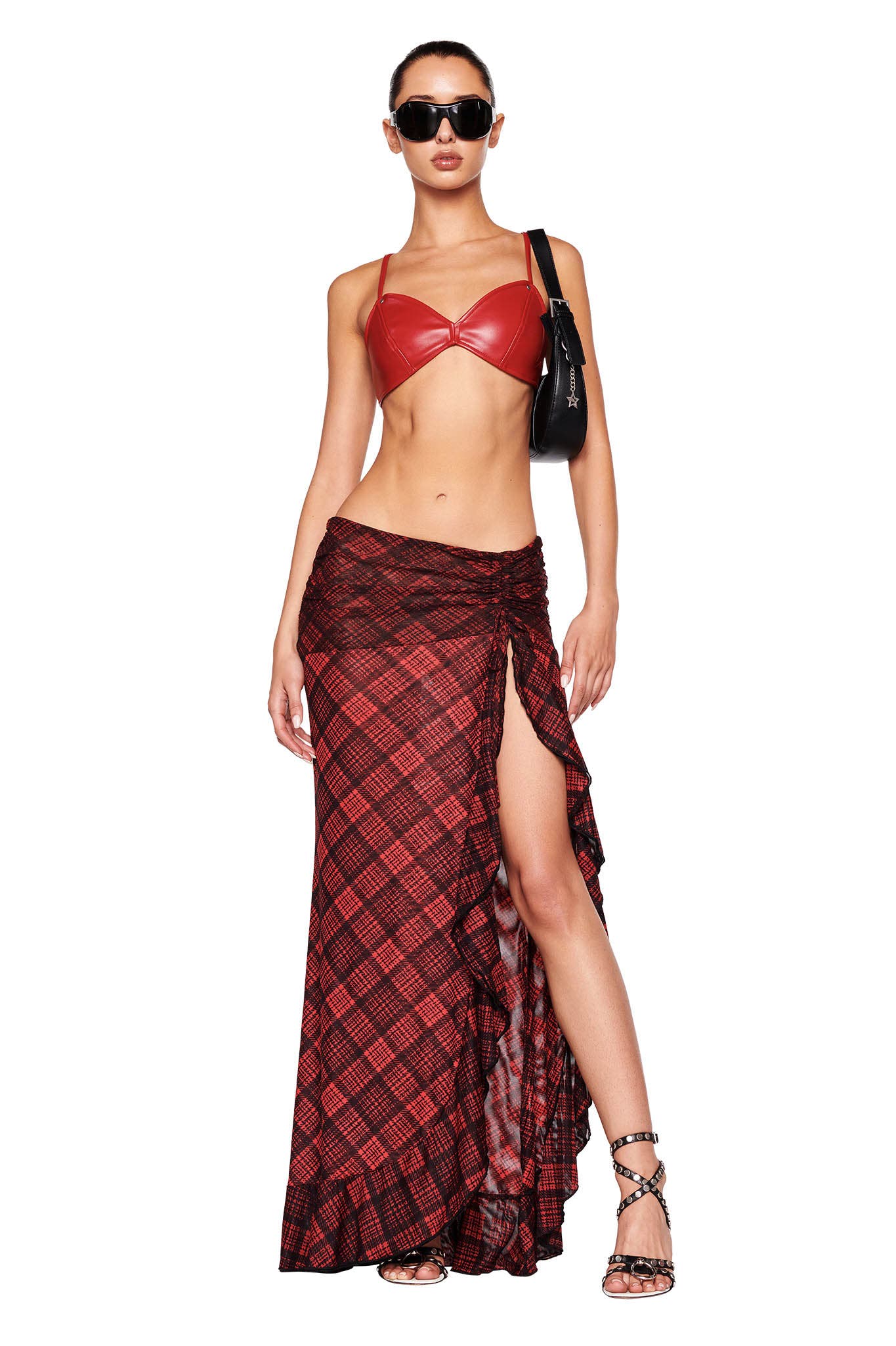 EMILLIA SKIRT - RED : RED PLAID