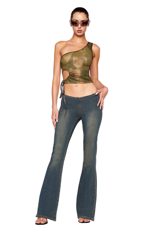 CYRENE TOP - GREEN : CAMO