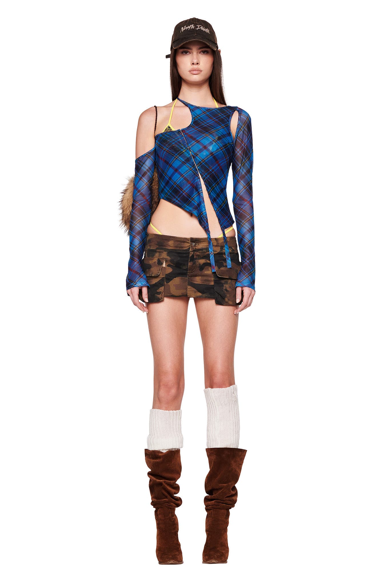 ANAFER TOP - BLUE : PLAID