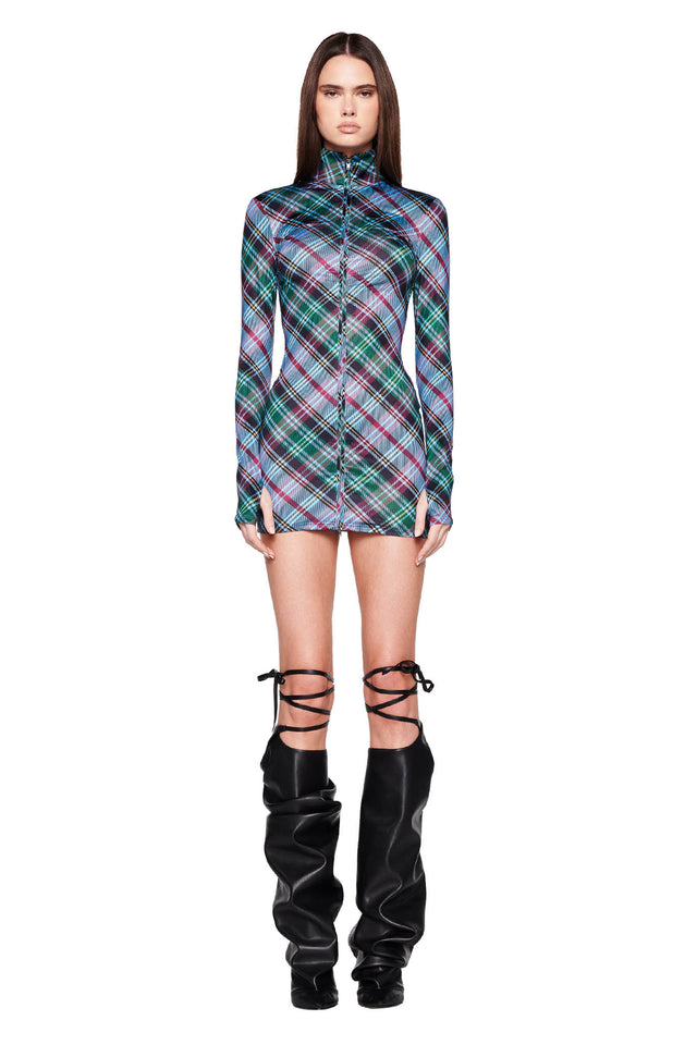 ALIZE DRESS - BLUE : PLAID