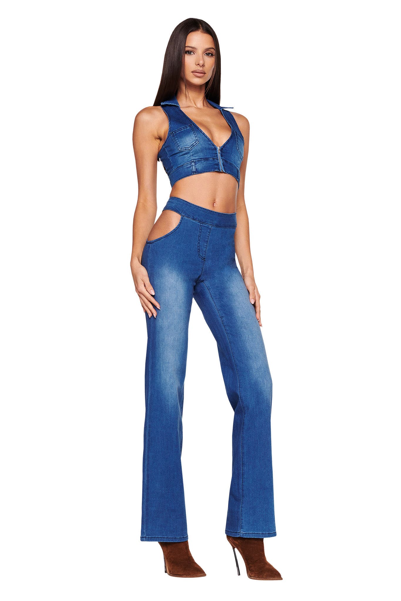 BRIT CROP - BLUE