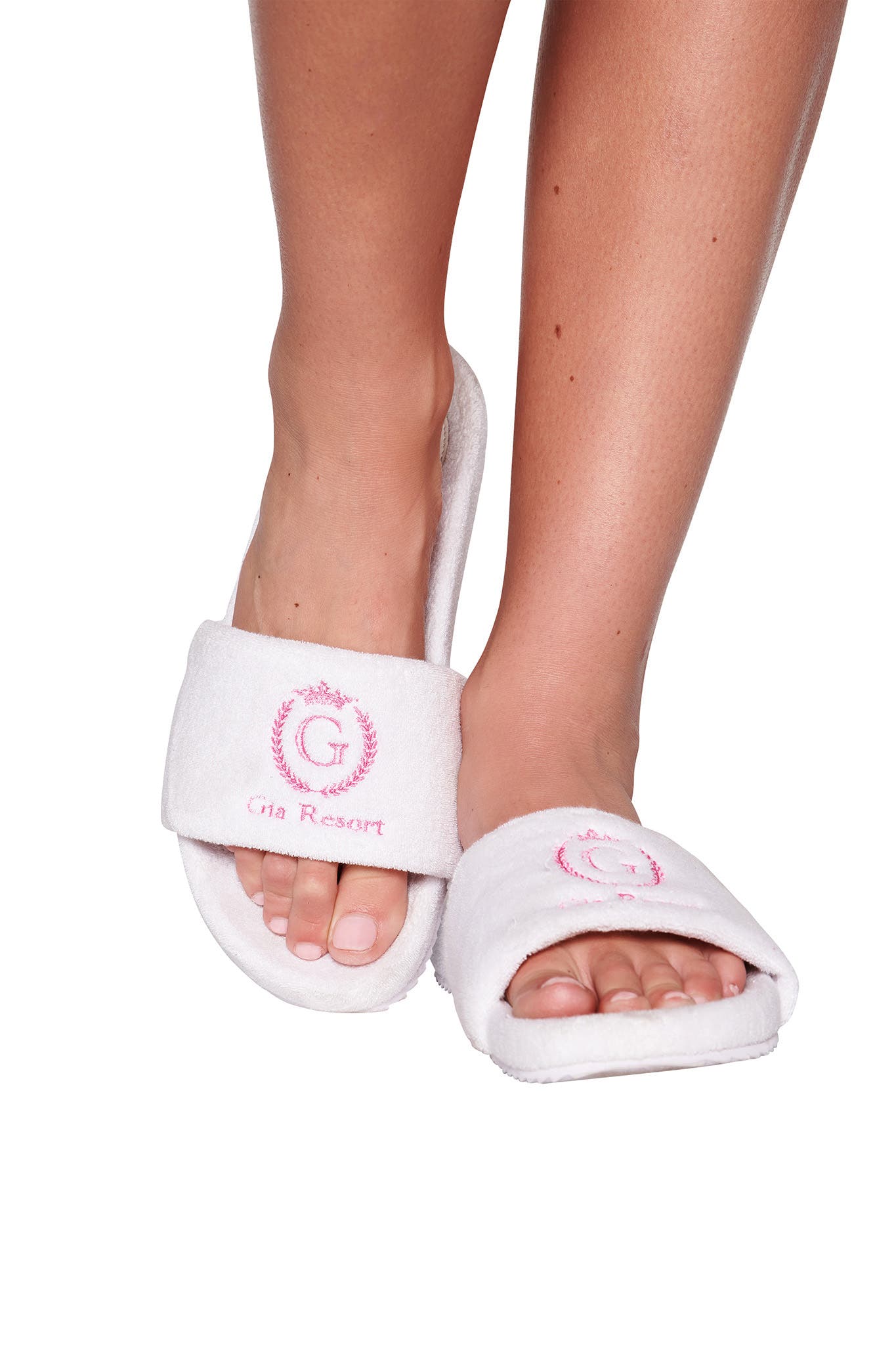 BUNNIE SLIPPER - WHITE : BABY PINK