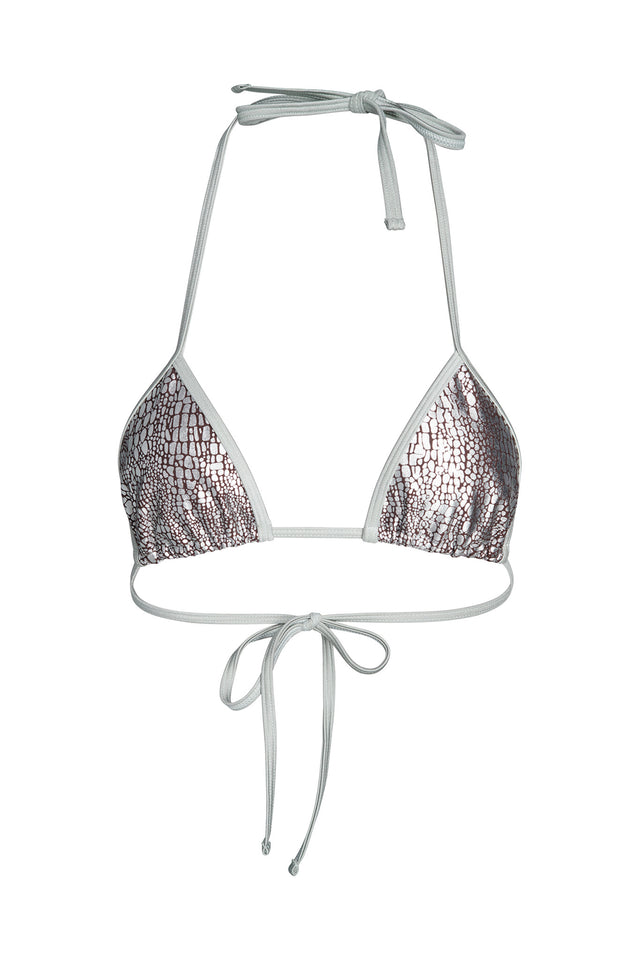 ROZALINE BIKINI TOP - GREY : CROCODILE