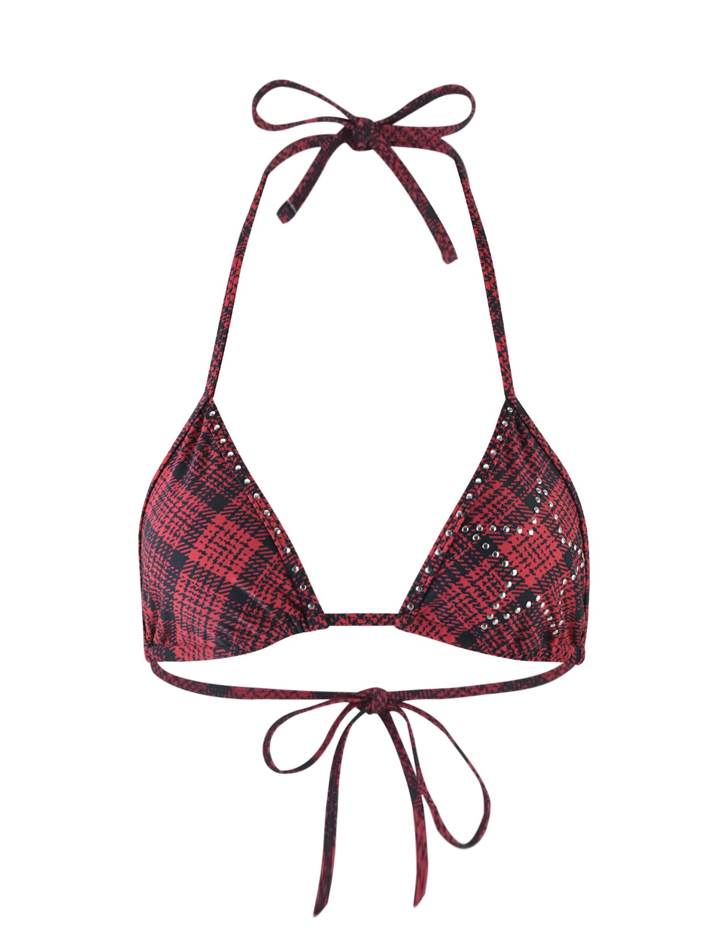 MARTINA BIKINI TOP - RED PLAID