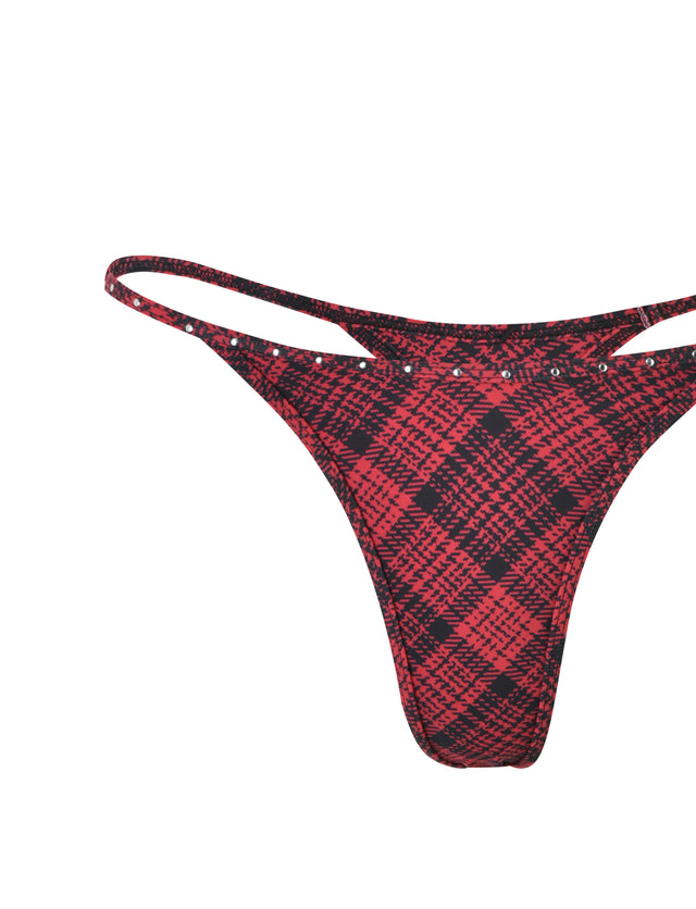 MARTINA BIKINI BOTTOM - RED PLAID