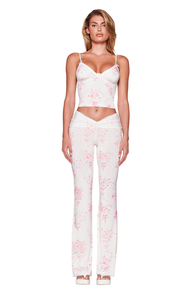 KENDRA TANK - WHITE : FLORAL : BUNNY BOUQUET