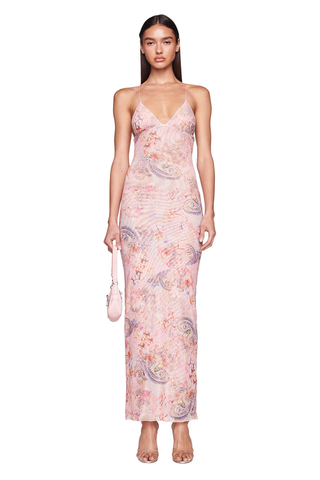 ELLERY DRESS - PINK : FLORA PAISLEY