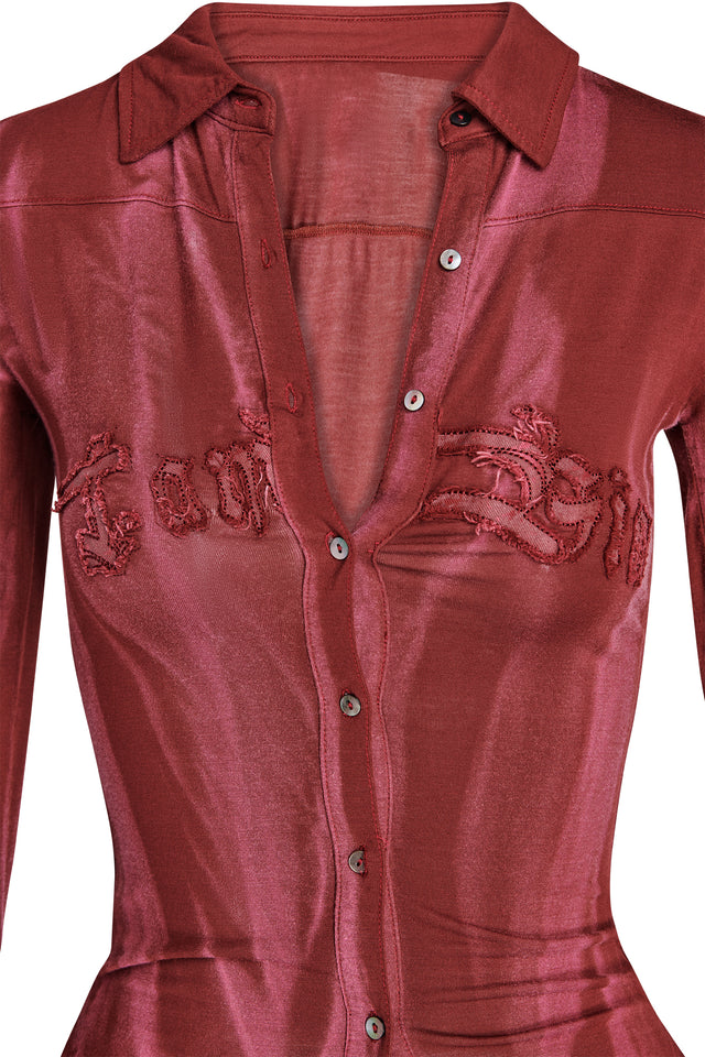 JOSAI TOP - RED : WINE DYE